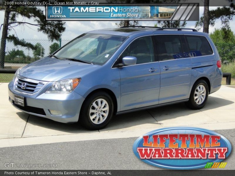Ocean Mist Metallic / Gray 2008 Honda Odyssey EX-L