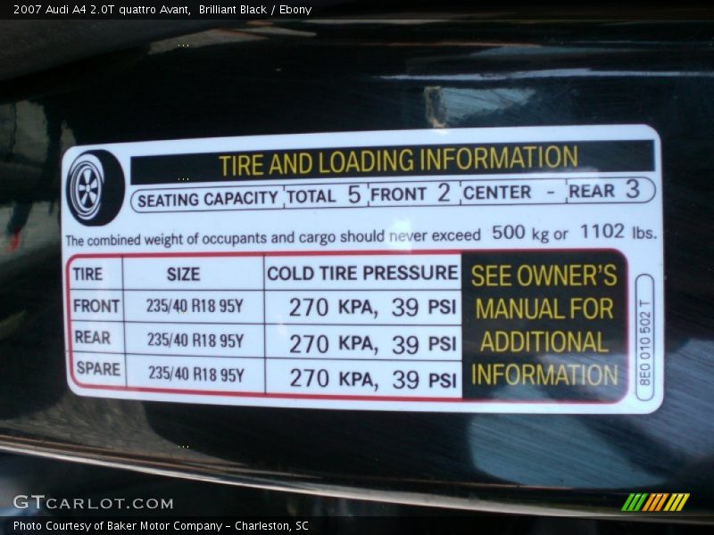Brilliant Black / Ebony 2007 Audi A4 2.0T quattro Avant