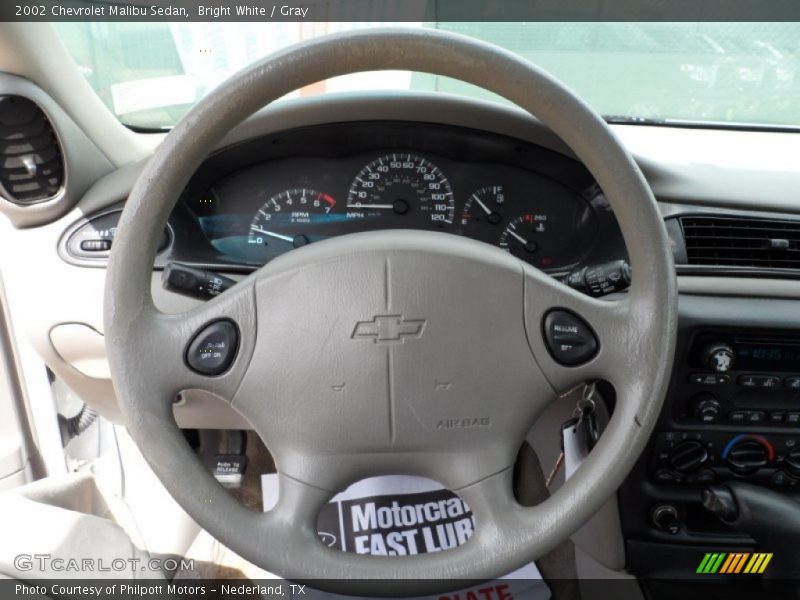 Bright White / Gray 2002 Chevrolet Malibu Sedan