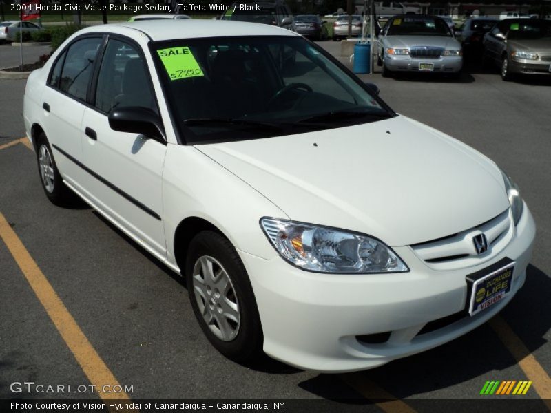 Taffeta White / Black 2004 Honda Civic Value Package Sedan
