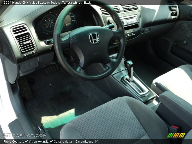 Taffeta White / Black 2004 Honda Civic Value Package Sedan