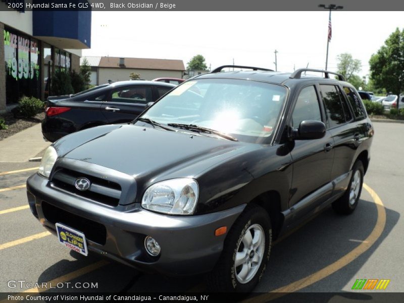 Black Obsidian / Beige 2005 Hyundai Santa Fe GLS 4WD