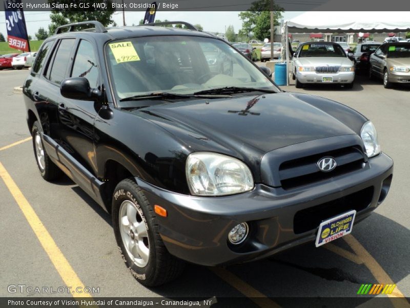 Black Obsidian / Beige 2005 Hyundai Santa Fe GLS 4WD