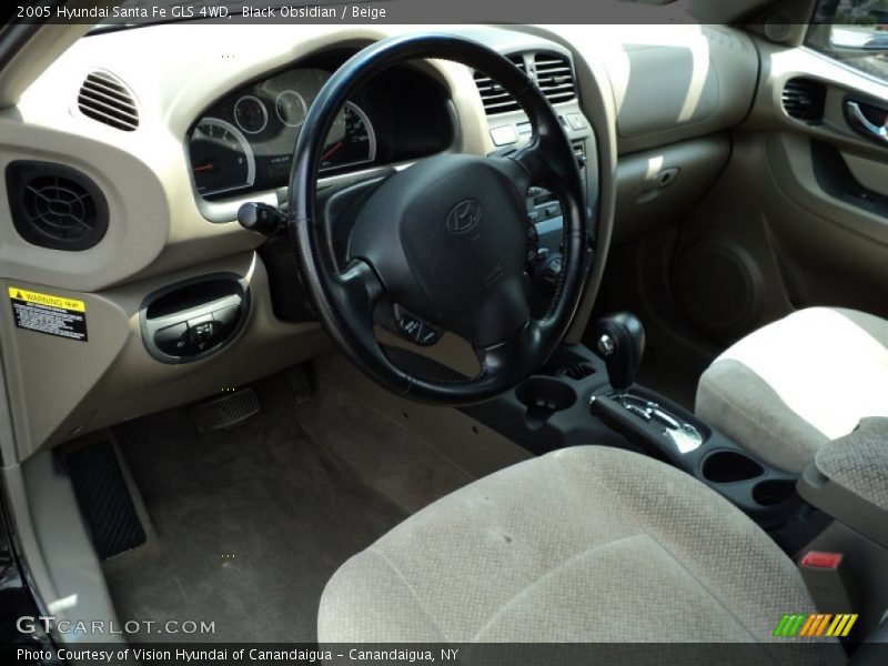 Black Obsidian / Beige 2005 Hyundai Santa Fe GLS 4WD