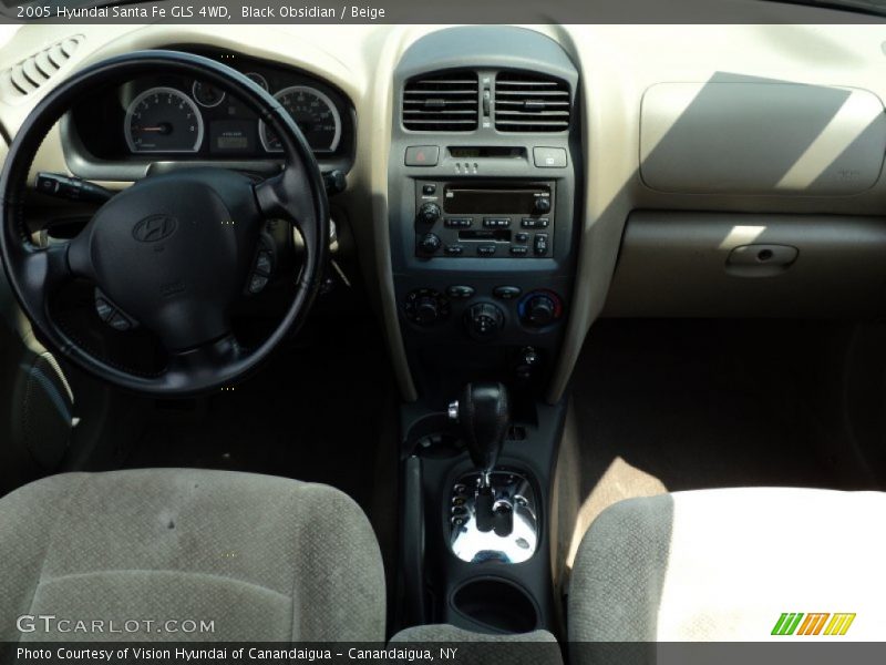 Black Obsidian / Beige 2005 Hyundai Santa Fe GLS 4WD