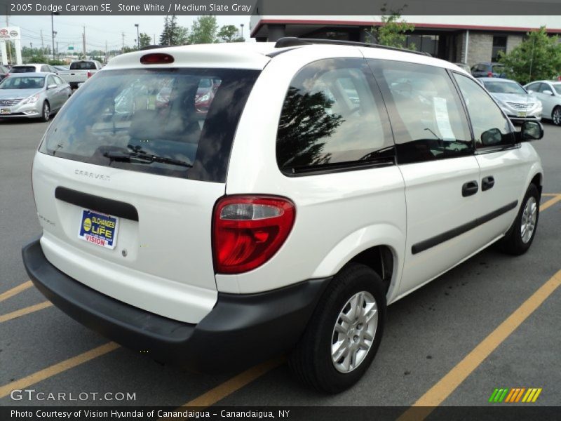 Stone White / Medium Slate Gray 2005 Dodge Caravan SE