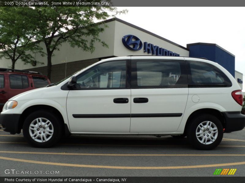 Stone White / Medium Slate Gray 2005 Dodge Caravan SE