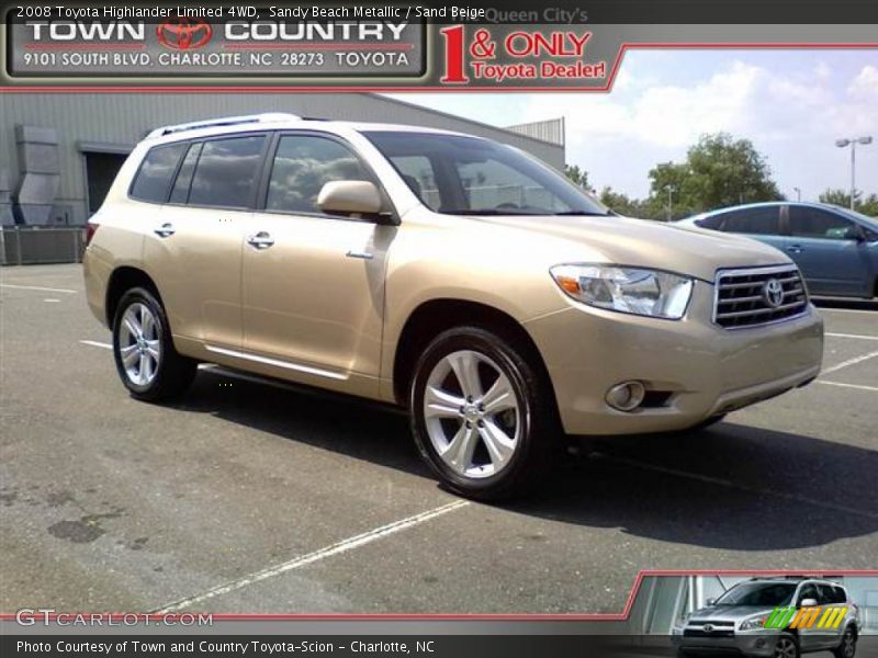 Sandy Beach Metallic / Sand Beige 2008 Toyota Highlander Limited 4WD
