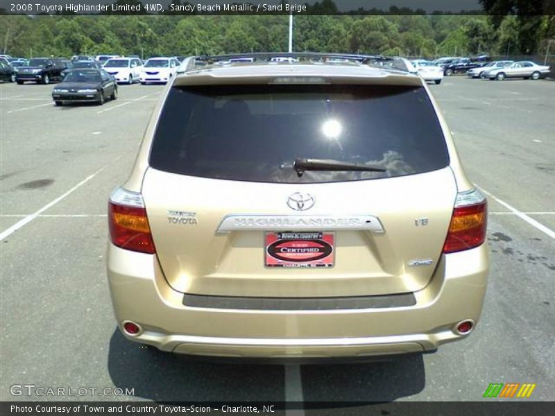 Sandy Beach Metallic / Sand Beige 2008 Toyota Highlander Limited 4WD