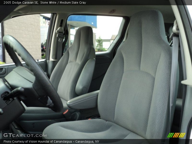 Stone White / Medium Slate Gray 2005 Dodge Caravan SE