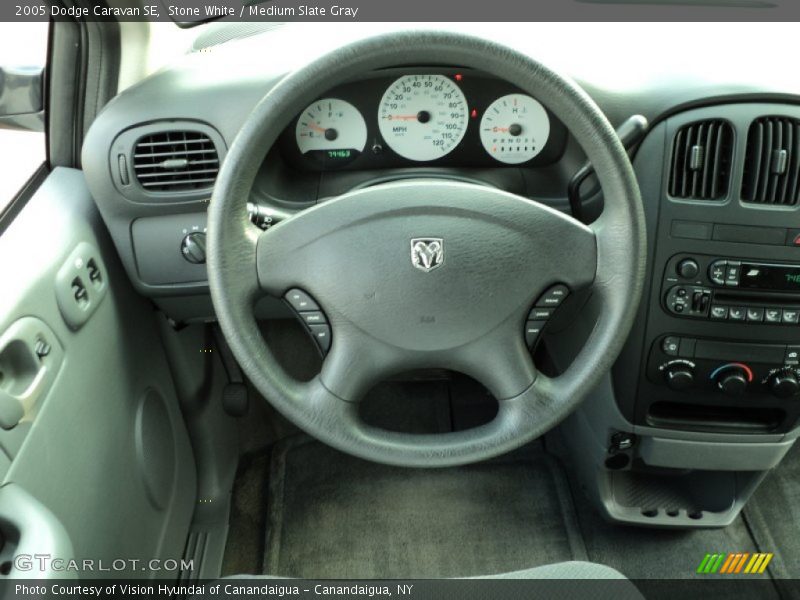 Stone White / Medium Slate Gray 2005 Dodge Caravan SE