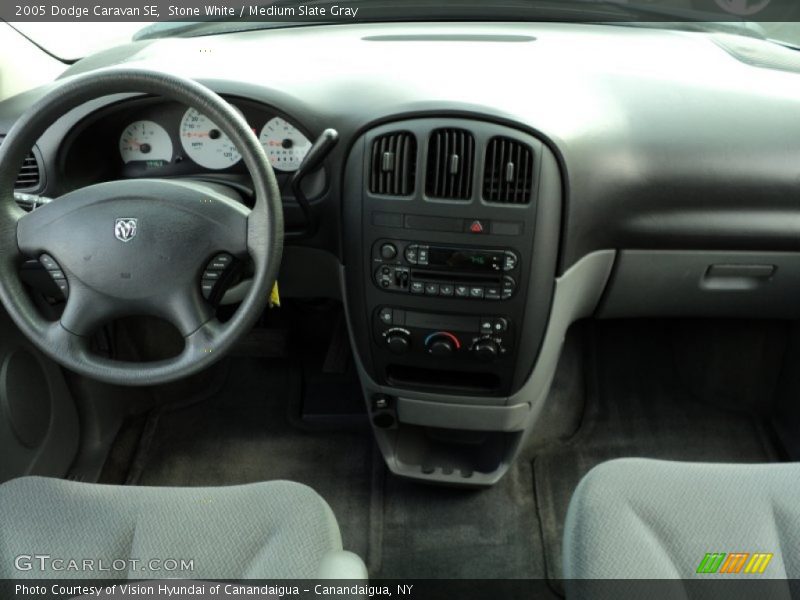 Stone White / Medium Slate Gray 2005 Dodge Caravan SE