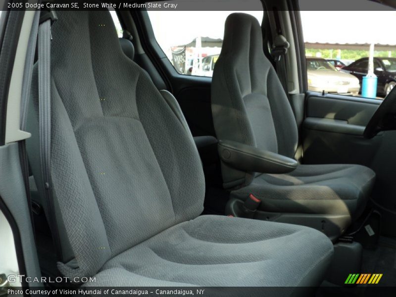 Stone White / Medium Slate Gray 2005 Dodge Caravan SE
