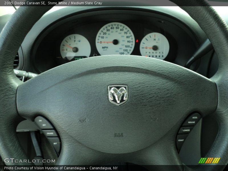 Stone White / Medium Slate Gray 2005 Dodge Caravan SE