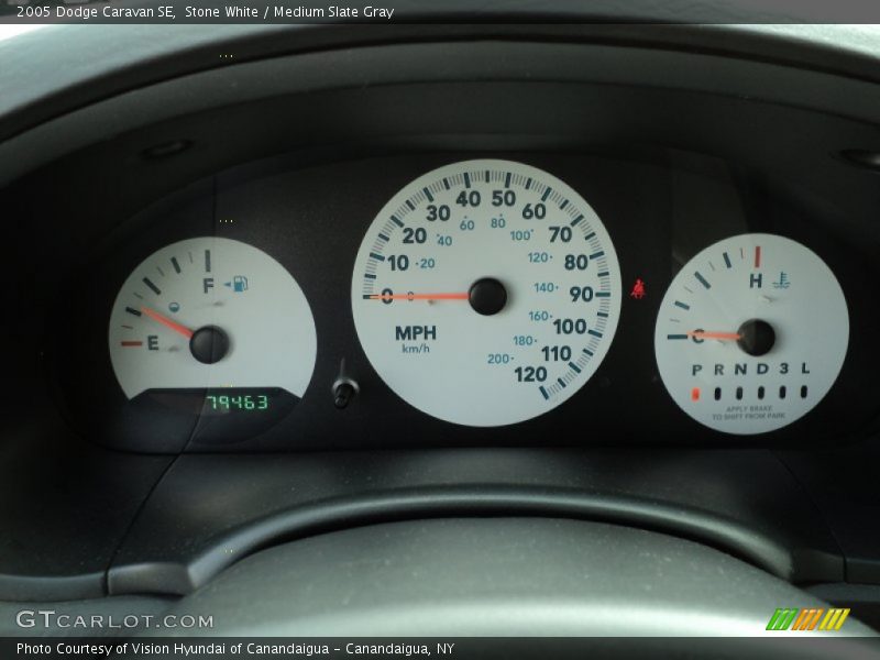 Stone White / Medium Slate Gray 2005 Dodge Caravan SE