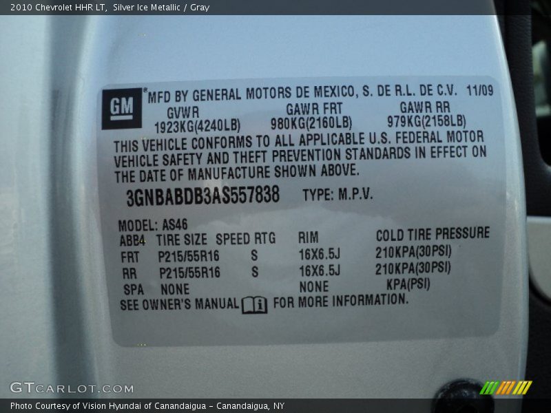 Silver Ice Metallic / Gray 2010 Chevrolet HHR LT