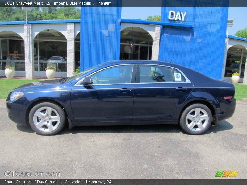 Imperial Blue Metallic / Titanium 2011 Chevrolet Malibu LS