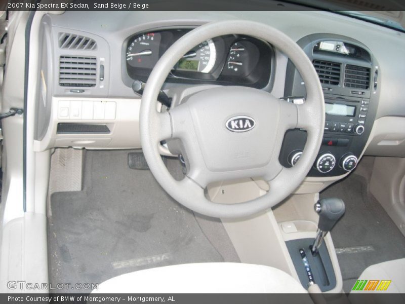 Sand Beige / Beige 2007 Kia Spectra EX Sedan