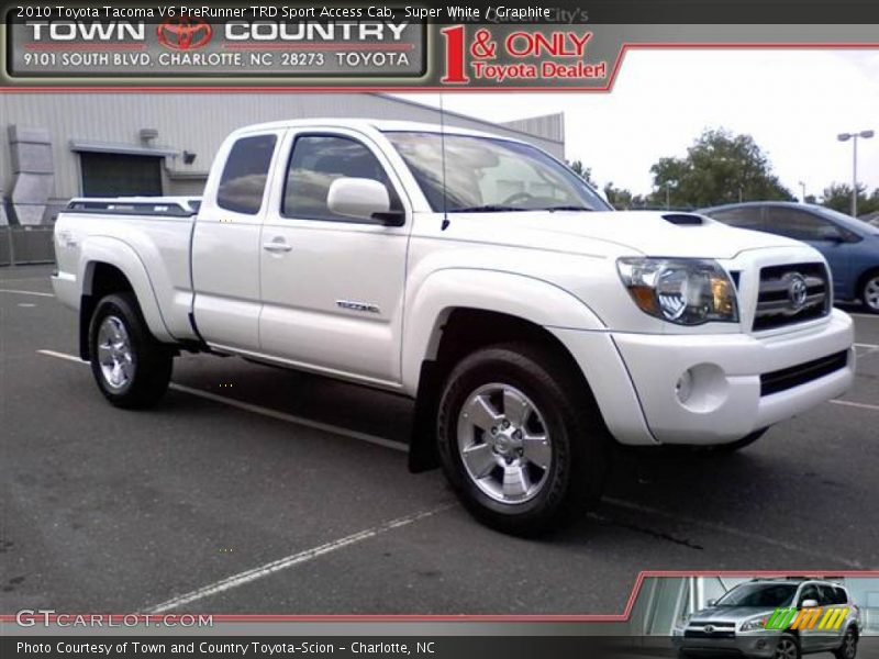 Super White / Graphite 2010 Toyota Tacoma V6 PreRunner TRD Sport Access Cab