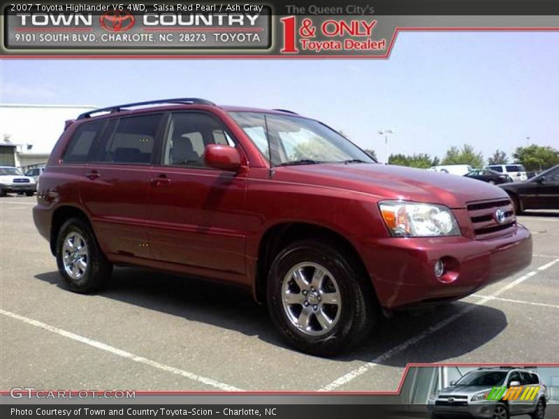 Salsa Red Pearl / Ash Gray 2007 Toyota Highlander V6 4WD