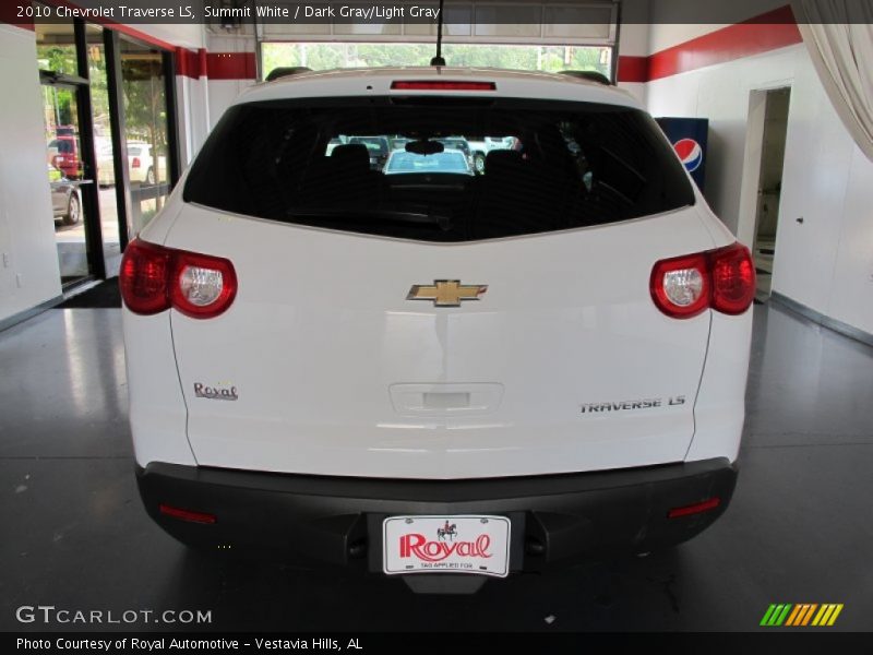 Summit White / Dark Gray/Light Gray 2010 Chevrolet Traverse LS