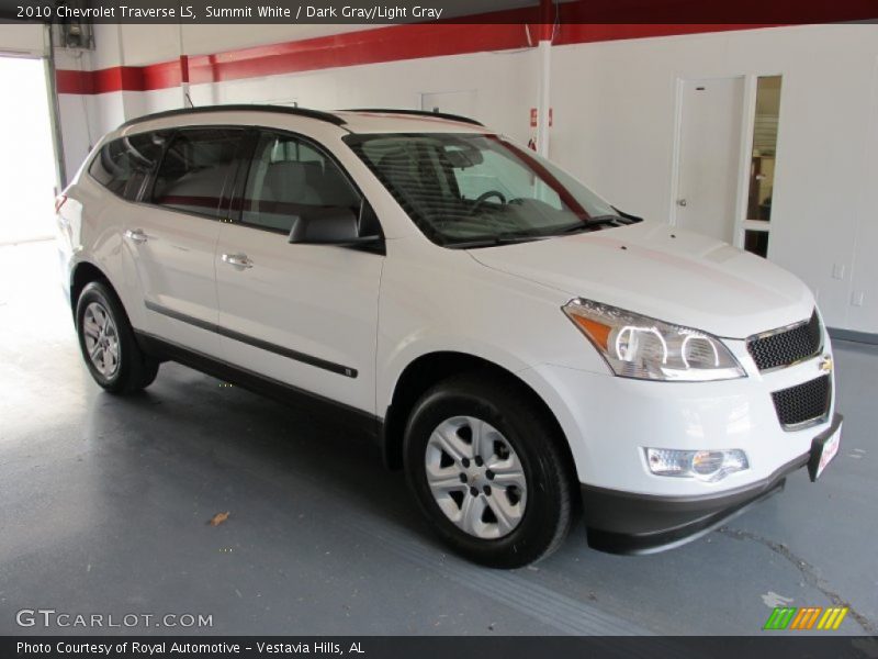 Summit White / Dark Gray/Light Gray 2010 Chevrolet Traverse LS