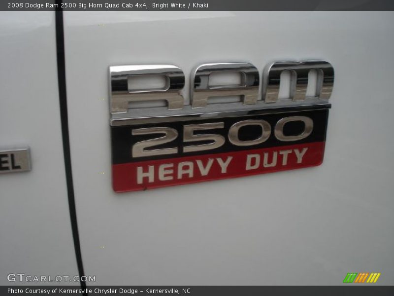 Bright White / Khaki 2008 Dodge Ram 2500 Big Horn Quad Cab 4x4