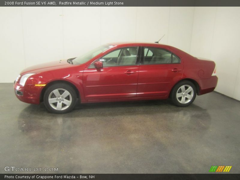 Redfire Metallic / Medium Light Stone 2008 Ford Fusion SE V6 AWD