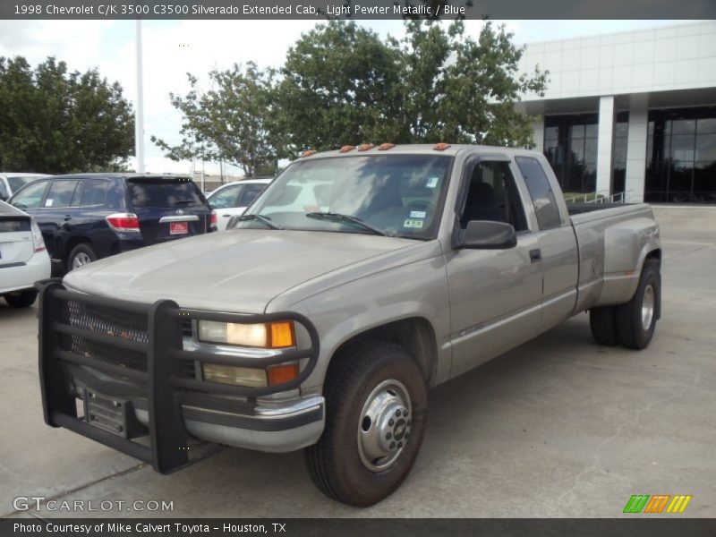 Light Pewter Metallic / Blue 1998 Chevrolet C/K 3500 C3500 Silverado Extended Cab