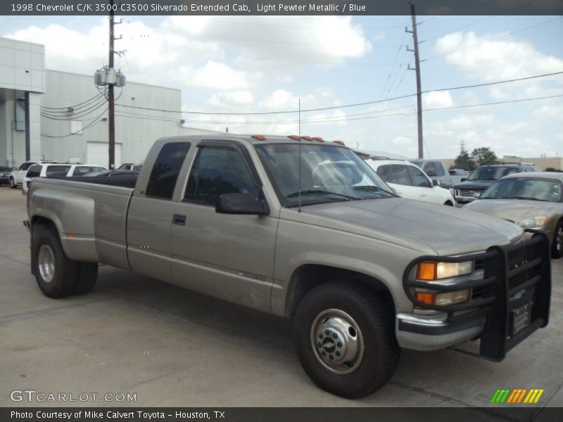 Light Pewter Metallic / Blue 1998 Chevrolet C/K 3500 C3500 Silverado Extended Cab