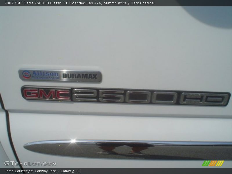 Summit White / Dark Charcoal 2007 GMC Sierra 2500HD Classic SLE Extended Cab 4x4