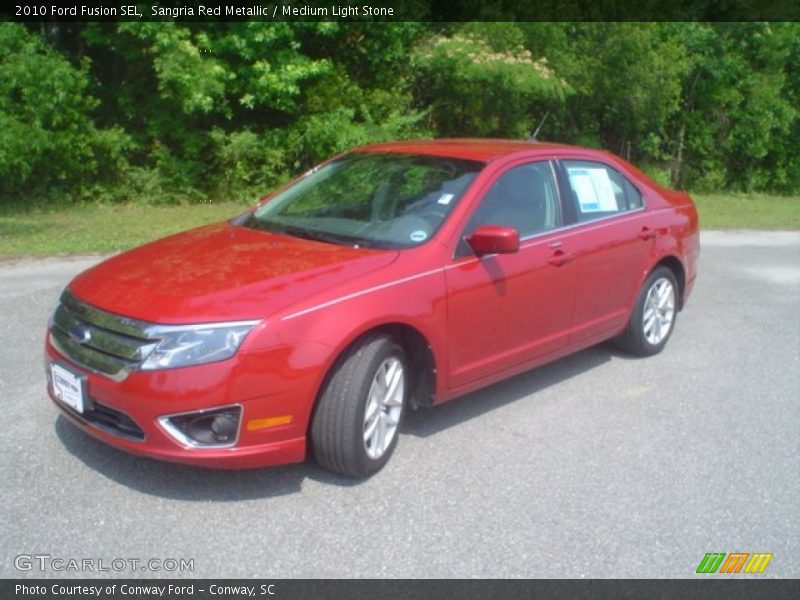 Sangria Red Metallic / Medium Light Stone 2010 Ford Fusion SEL