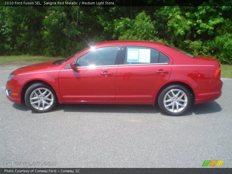 Sangria Red Metallic / Medium Light Stone 2010 Ford Fusion SEL
