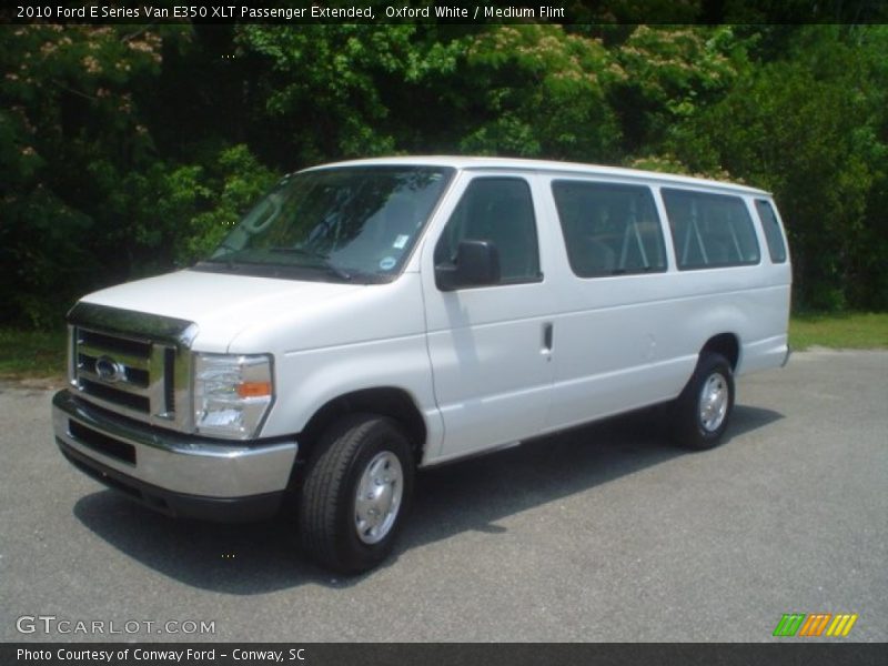 Oxford White / Medium Flint 2010 Ford E Series Van E350 XLT Passenger Extended