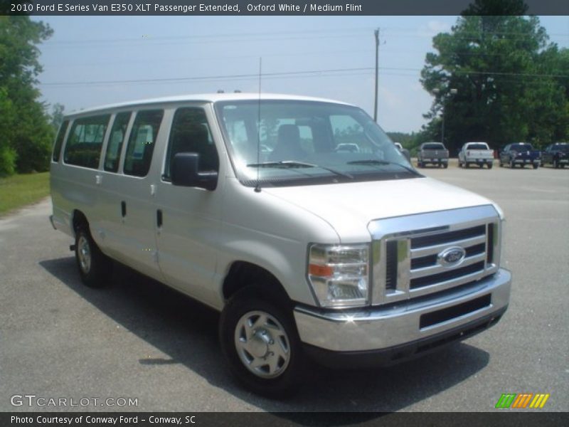 Oxford White / Medium Flint 2010 Ford E Series Van E350 XLT Passenger Extended