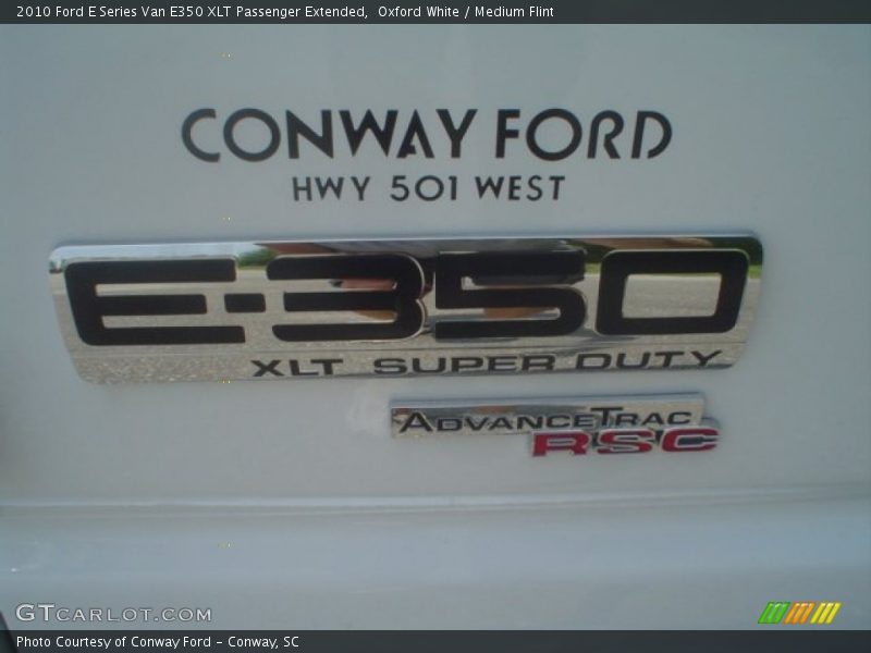 Oxford White / Medium Flint 2010 Ford E Series Van E350 XLT Passenger Extended