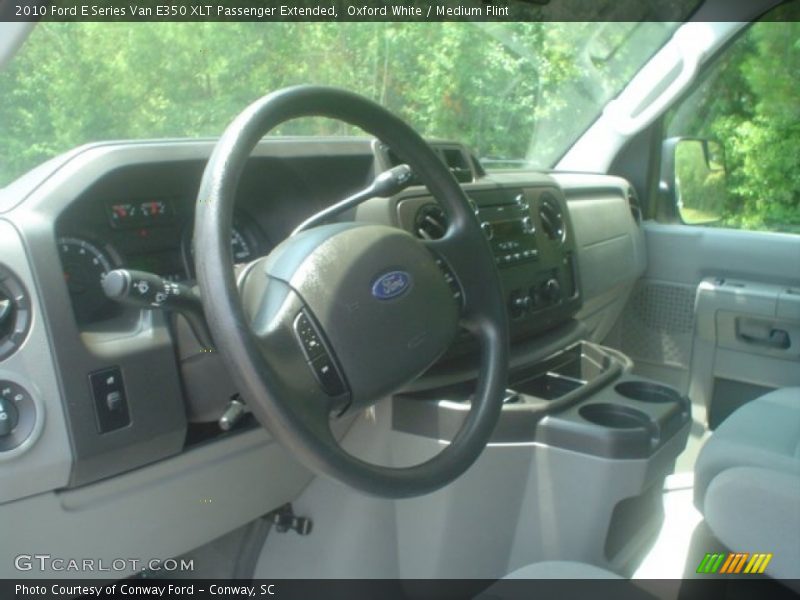 Oxford White / Medium Flint 2010 Ford E Series Van E350 XLT Passenger Extended