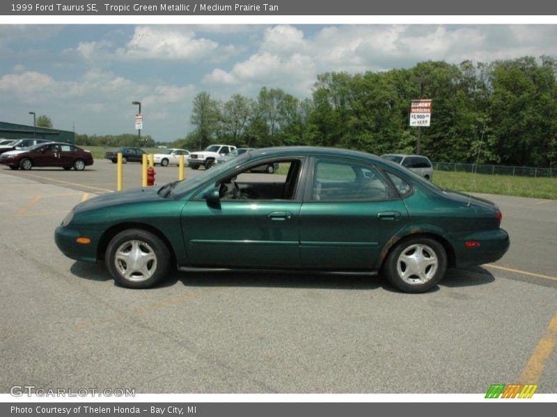 Tropic Green Metallic / Medium Prairie Tan 1999 Ford Taurus SE