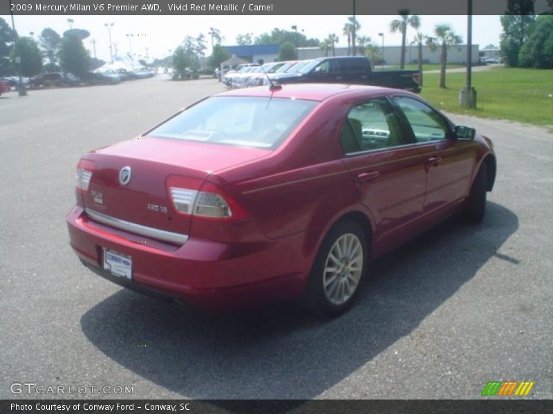 Vivid Red Metallic / Camel 2009 Mercury Milan V6 Premier AWD