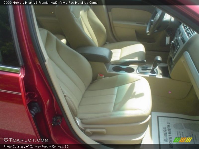 Vivid Red Metallic / Camel 2009 Mercury Milan V6 Premier AWD