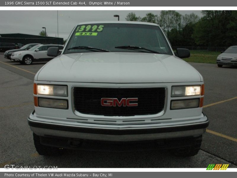 Olympic White / Maroon 1996 GMC Sierra 1500 SLT Extended Cab 4x4