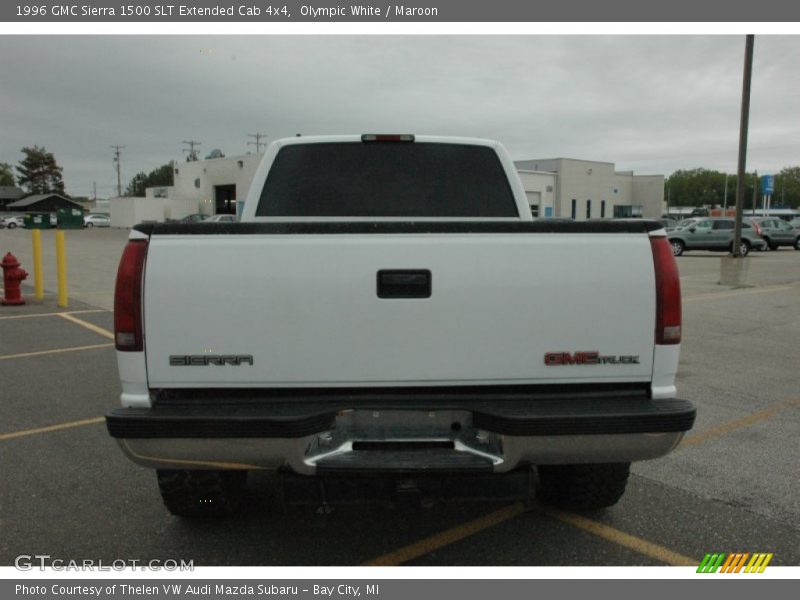 Olympic White / Maroon 1996 GMC Sierra 1500 SLT Extended Cab 4x4