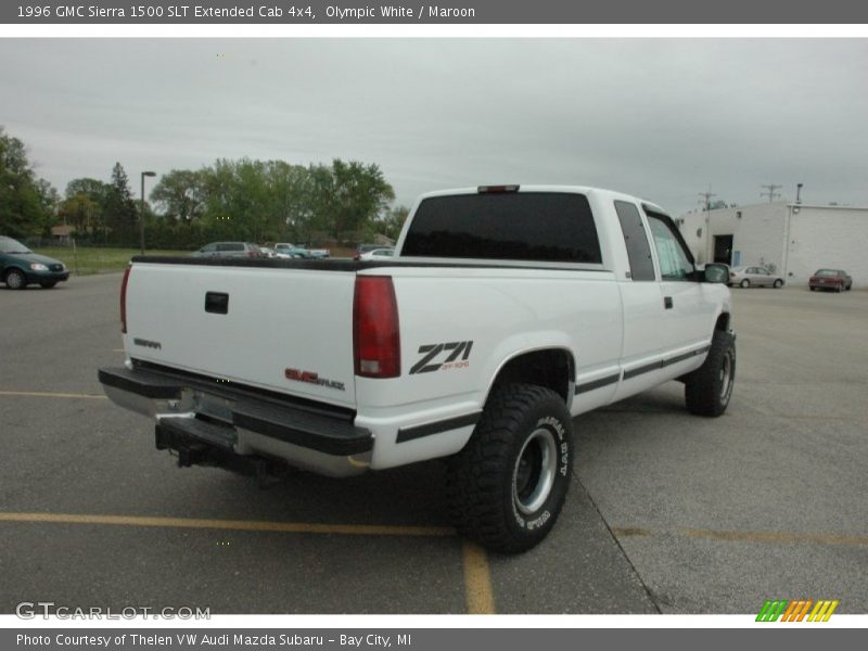 Olympic White / Maroon 1996 GMC Sierra 1500 SLT Extended Cab 4x4