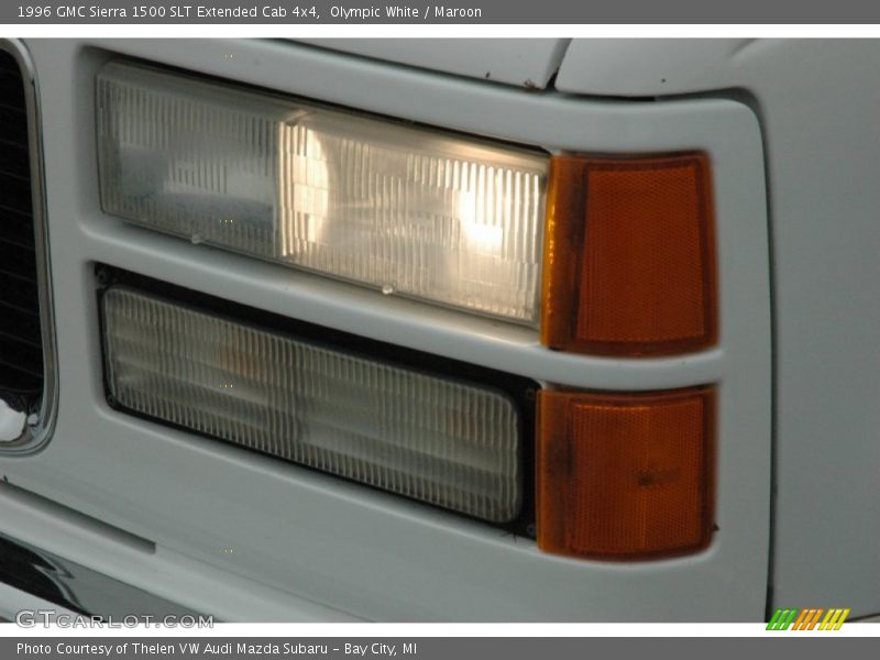Olympic White / Maroon 1996 GMC Sierra 1500 SLT Extended Cab 4x4