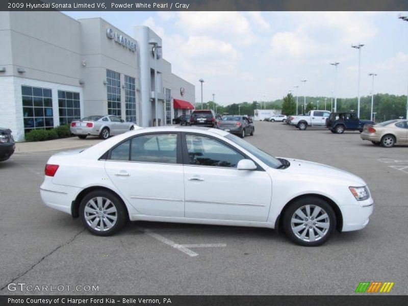 Powder White Pearl / Gray 2009 Hyundai Sonata Limited V6