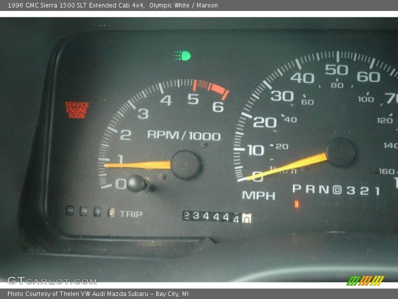 Olympic White / Maroon 1996 GMC Sierra 1500 SLT Extended Cab 4x4