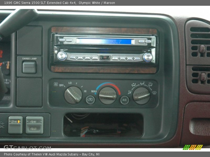 Olympic White / Maroon 1996 GMC Sierra 1500 SLT Extended Cab 4x4