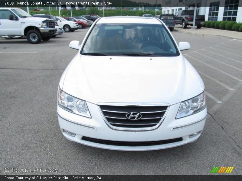 Powder White Pearl / Gray 2009 Hyundai Sonata Limited V6