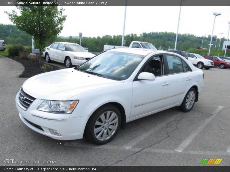 Powder White Pearl / Gray 2009 Hyundai Sonata Limited V6