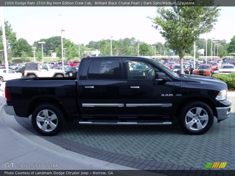 Brilliant Black Crystal Pearl / Dark Slate/Medium Graystone 2009 Dodge Ram 1500 Big Horn Edition Crew Cab
